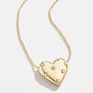 PUFFY HEART gold plated with Swarovski crystal details on a ball chain BNIB